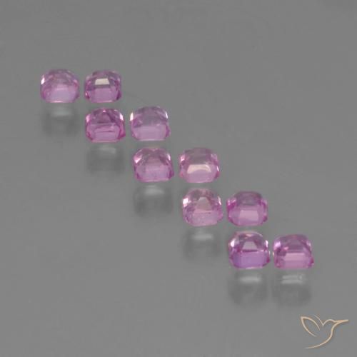 Gemas de Zafiro Rosado púrpura natural de 1.25 ct, Corte Octágono / Esmeralda, VS