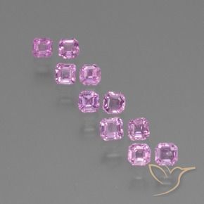 Gemas de Zafiro Púrpura claro natural de 1.09 ct, Corte Octágono / Esmeralda, VS