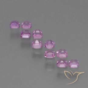 Gemas de Zafiro Rosado púrpura real claro natural de 1.56 ct, Corte Octágono / Esmeralda, VS