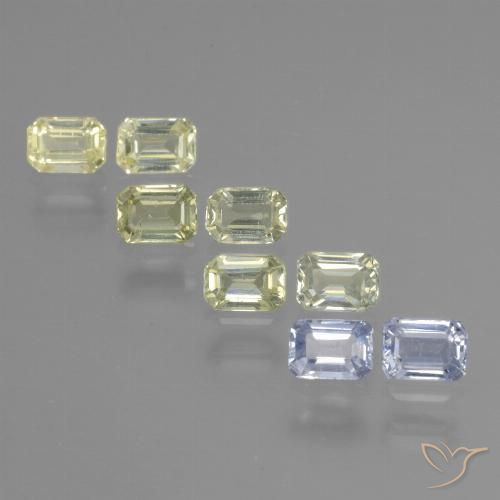 Gemas de Zafiro Multicolor natural de 2.23 ct, corte esmeralda, VS