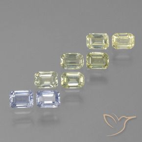 Gemas de Zafiro Multicolor natural de 2.23 ct, corte esmeralda, VS