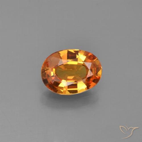 1.15ct Natural Naranja oscuro Zafiro, Ovalada, VS