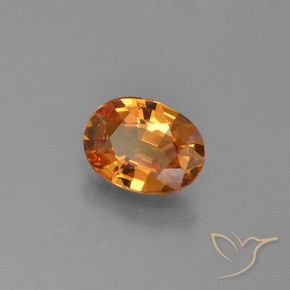 Zafiro Naranja oscuro natural de 1.15 ct, Ovalada, VS
