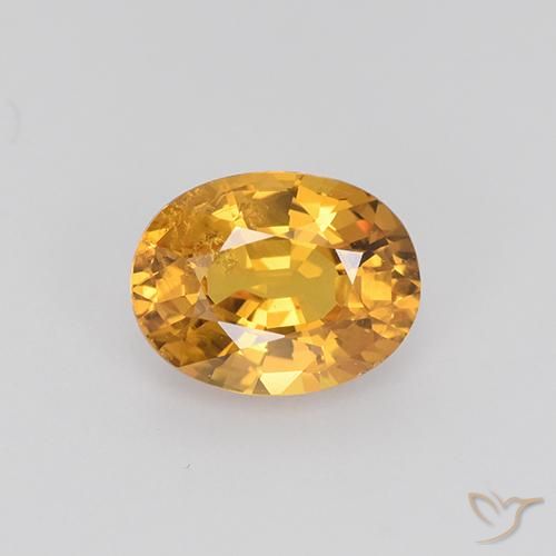 1.53ct Natural Dorado naranja oscuro Zafiro, Ovalada, VS