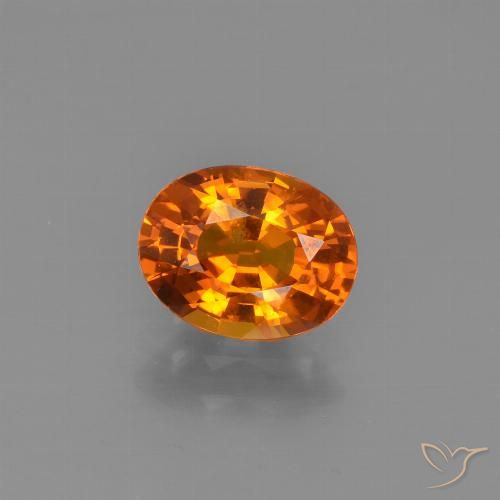 1.69ct Natural Naranja oscuro medio Zafiro, Ovalada, VS-SI