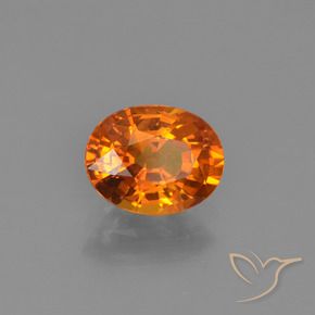 Zafiro Naranja oscuro medio natural de 1.69 ct, Ovalada, VS-SI