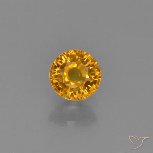 0.59ct Natural Dorado naranja oscuro Zafiro, Redondo, VVS