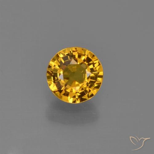 0.76ct Natural Naranja albaricoque Zafiro, Redondo, VVS