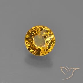 Zafiro Naranja albaricoque natural de 0.76 ct, Redondo, VVS