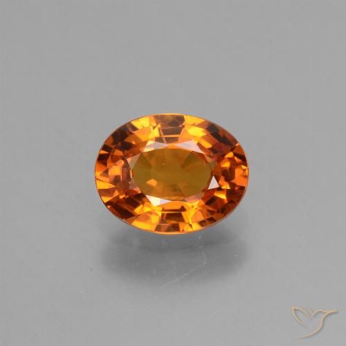 1.61ct Natural Naranja oscuro Zafiro, Ovalada, VS