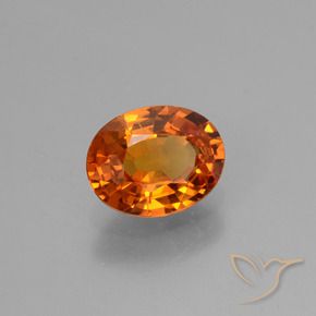 Zafiro Naranja oscuro natural de 1.61 ct, Ovalada, VS