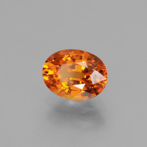 Zafiro Ámbar naranja natural de 1.83 ct, Corte Óvalo, VS