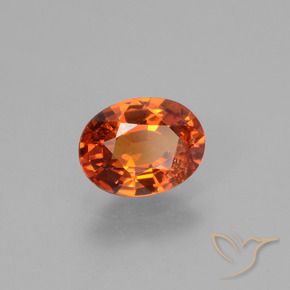 Zafiro Naranja fuego natural de 1.54 ct, Ovalada, VS