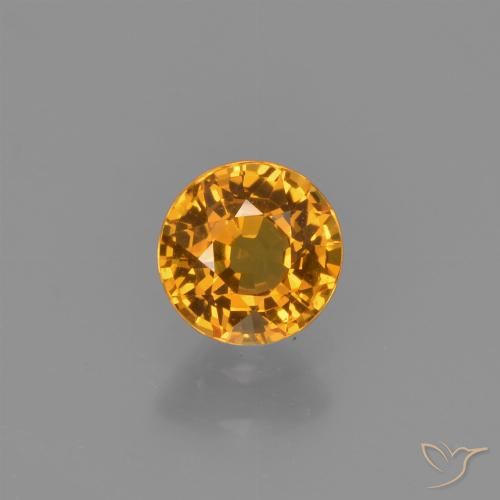 0.63ct Natural Naranja albaricoque Zafiro, Redondo, VVS-VS