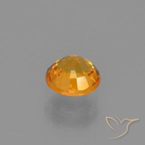 Zafiro Naranja albaricoque natural de 0.63 ct, Redondo, VVS-VS