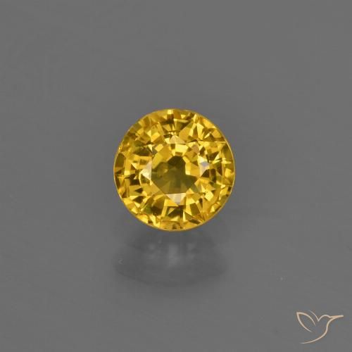 0.67ct Natural Dorado Zafiro, Redondo, VVS