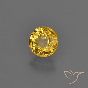 Zafiro Dorado natural de 0.67 ct, Redondo, VVS