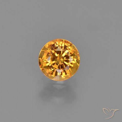 0.67ct Natural Naranja intenso Zafiro, Redondo, VVS