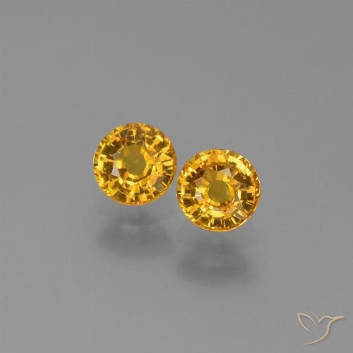 1.19ctw Natural Dorado oscuro Zafiro, Redondo, VVS-VS