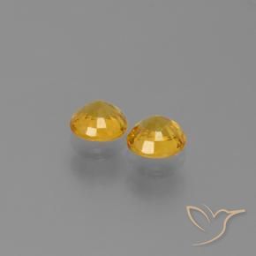 Gemas de Zafiro Dorado oscuro natural de 1.19 ct, Redondo, VVS-VS