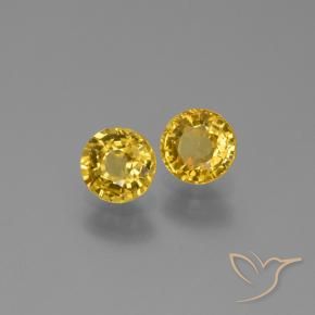 Gemas de Zafiro Dorado natural de 1.28 ct, Redondo, VS