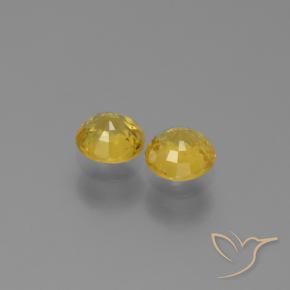Gemas de Zafiro Dorado natural de 1.28 ct, Redondo, VS