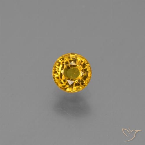 0.68ct Natural Dorado medio Zafiro, Redondo, VVS-VS