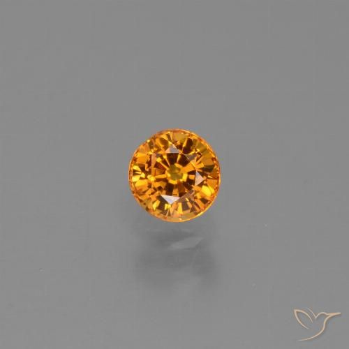 0.67ct Natural Naranja intenso Zafiro, Redondo, VVS-VS