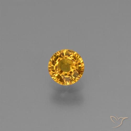 0.61ct Natural Dorado naranja Zafiro, Redondo, VVS-VS