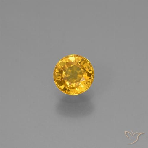 0.64ct Natural Dorado Zafiro, Redondo, VVS-VS