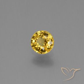 Zafiro Dorado natural de 0.65 ct, Redondo, VVS-VS