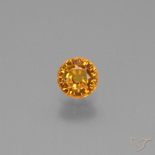 0.60ct Natural Naranja albaricoque Zafiro, Redondo, VVS-VS