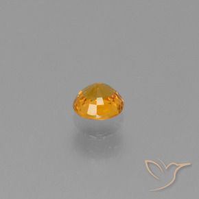 Zafiro Naranja albaricoque natural de 0.60 ct, Redondo, VVS-VS