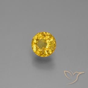 Zafiro Dorado natural de 0.68 ct, Redondo, VVS-VS