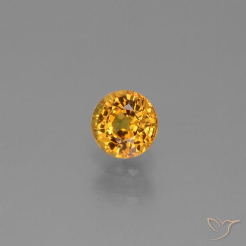 0.72ct Natural Dorado naranja oscuro Zafiro, Redondo, VVS-VS
