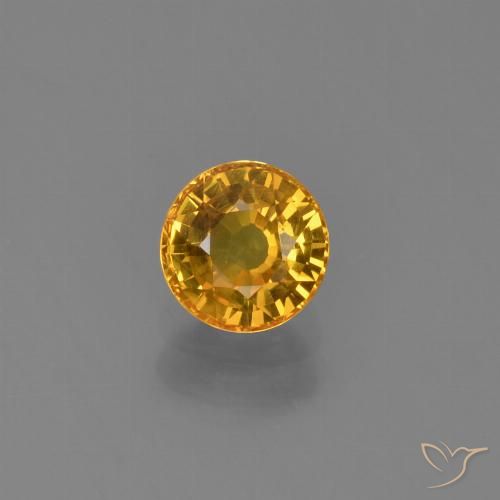 0.70ct Natural Naranja dorado intenso Zafiro, Redondo, VVS-VS