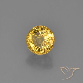 Zafiro Dorado natural de 0.79 ct, Redondo, VVS-VS