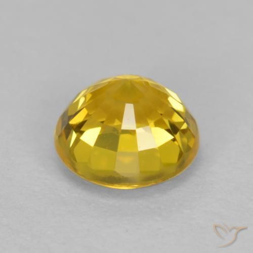 Zafiro Dorado natural de 0.72 ct, Redondo, VVS-VS