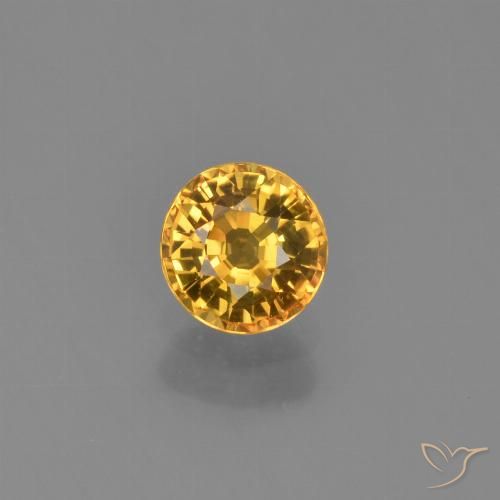 0.62ct Natural Naranja dorado intenso Zafiro, Redondo, VVS-VS