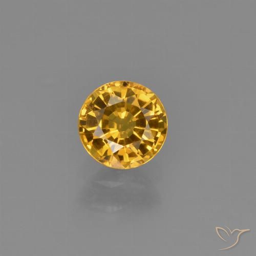 0.67ct Natural Dorado oscuro Zafiro, Redondo, VVS-VS