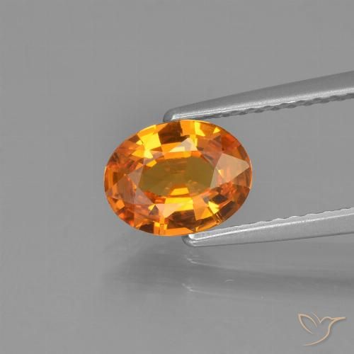 1.05ct Natural Naranja oscuro Zafiro, Ovalada, VVS-VS