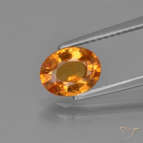 1.32ct Natural Naranja oscuro Zafiro, Ovalada, VS-SI