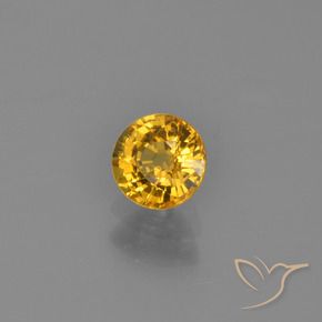 Zafiro Dorado natural de 0.65 ct, Redondo, VVS-VS