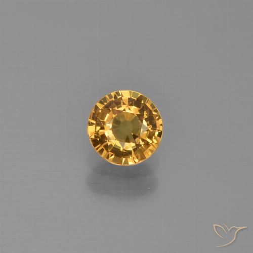 0.58ct Natural Naranja medio Zafiro, Redondo, VVS-VS