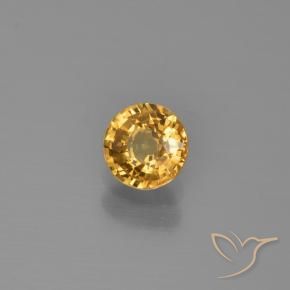 Zafiro Naranja medio natural de 0.58 ct, Redondo, VVS-VS