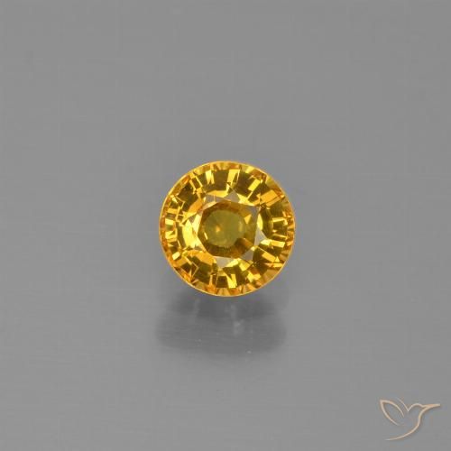 0.62ct Natural Naranja dorado Zafiro, Redondo, VVS-VS