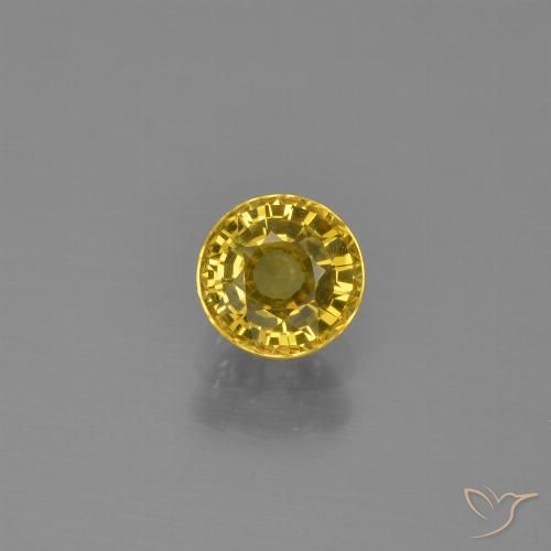 0.63ct Natural Dorado amarillento Zafiro, Redondo, VVS-VS