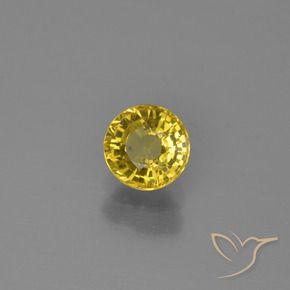 Zafiro Dorado amarillento natural de 0.63 ct, Redondo, VVS-VS