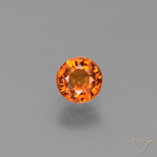 0.66ct Natural Naranja claro Zafiro, Redondo, VVS-VS