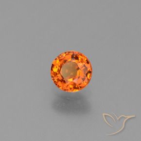 Zafiro Naranja claro natural de 0.66 ct, Redondo, VVS-VS